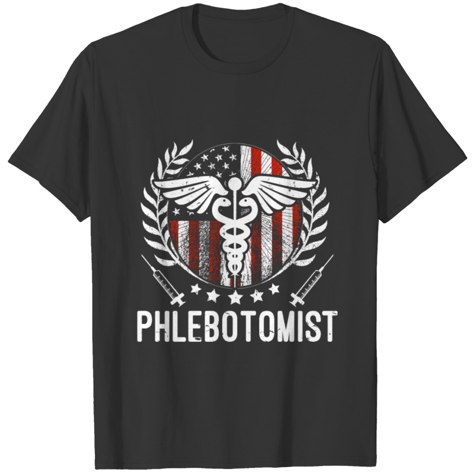 Phlebotomist Gift Phlebotomy nurse syringe blood T-shirt