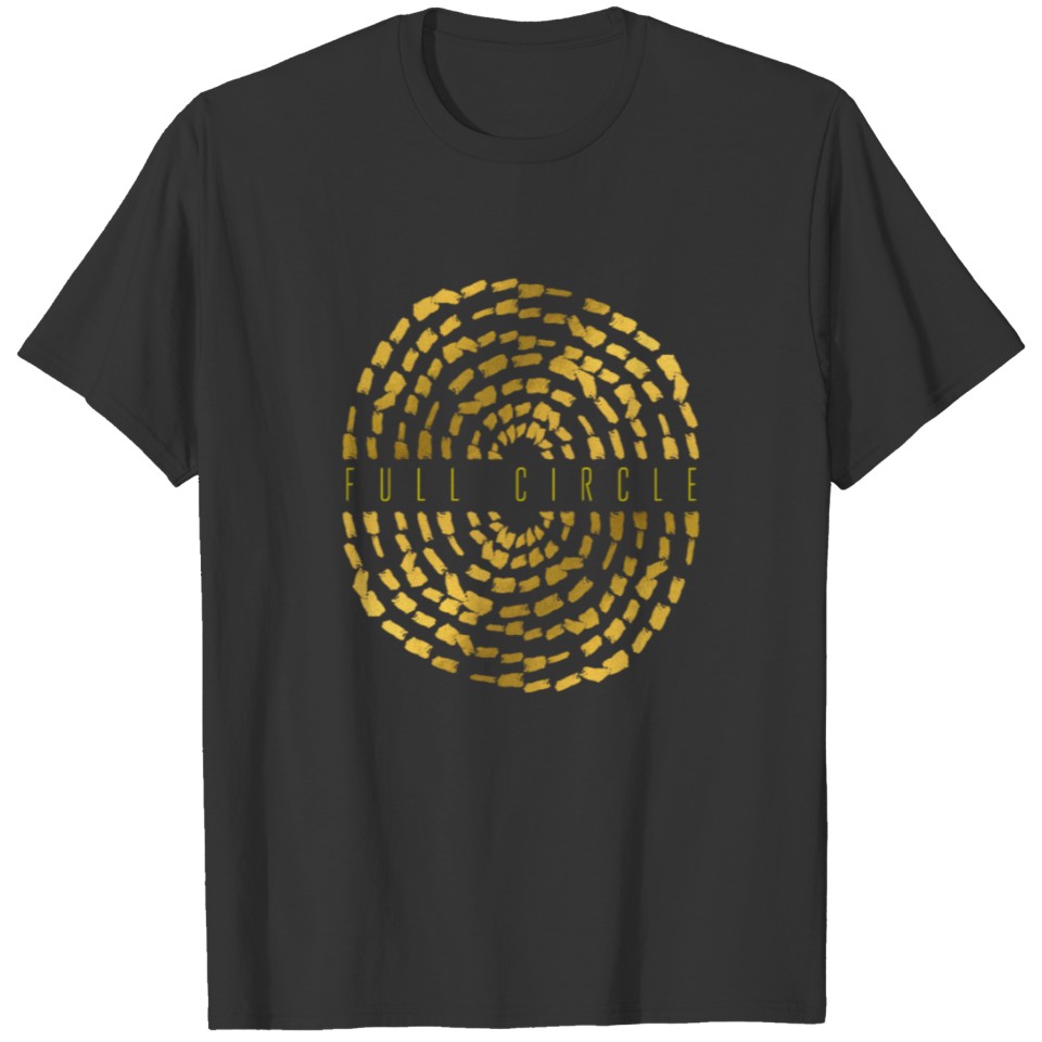 "Full Circle" Gold Broken Line Illustration Design T Shirts