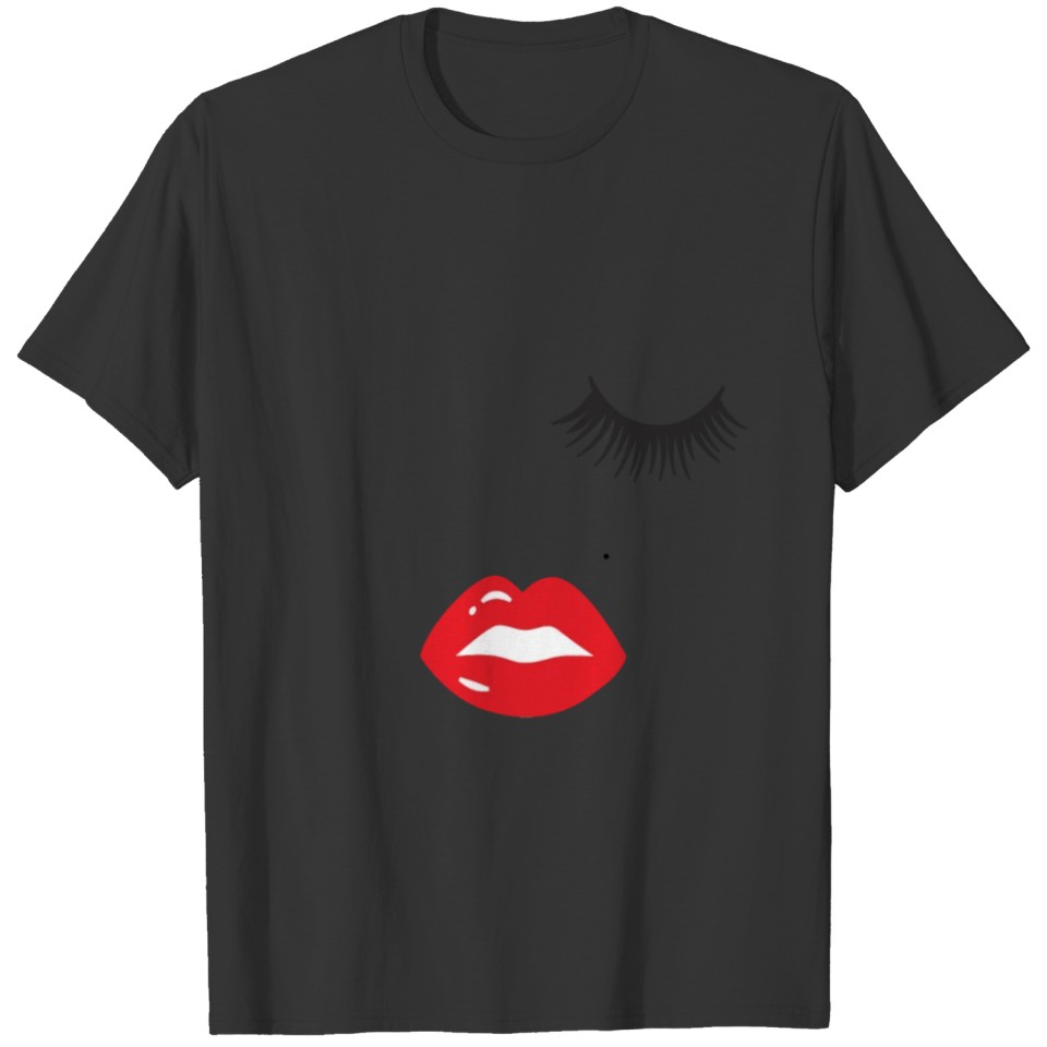 Woman Face Woman Motif Lips Eyes Face T-shirt