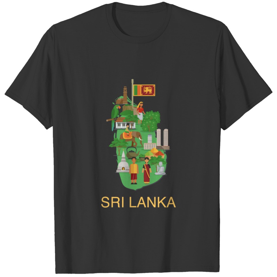Ceylon sri lanka map T-shirt