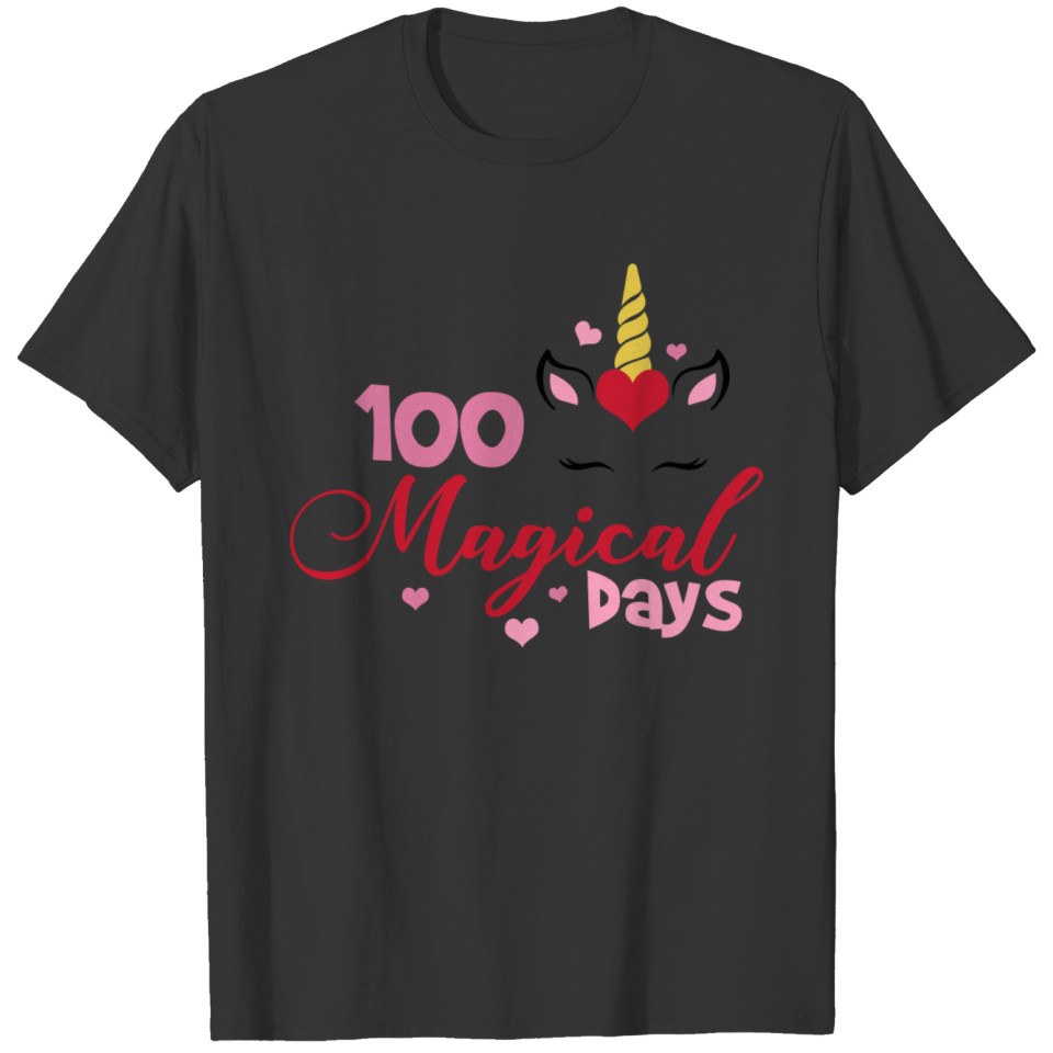 Unicorn 100 magical days teacher student T Shirts