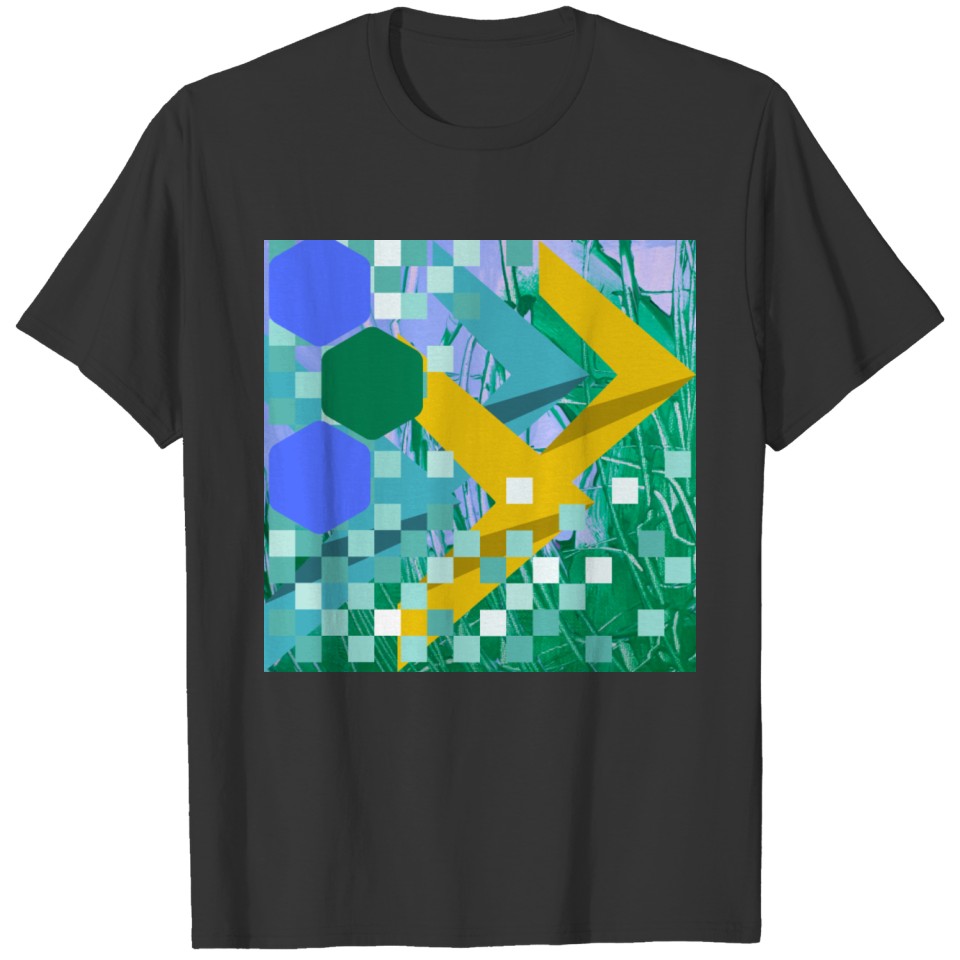 Abstract blue.green,yellow,glass,water, T-shirt