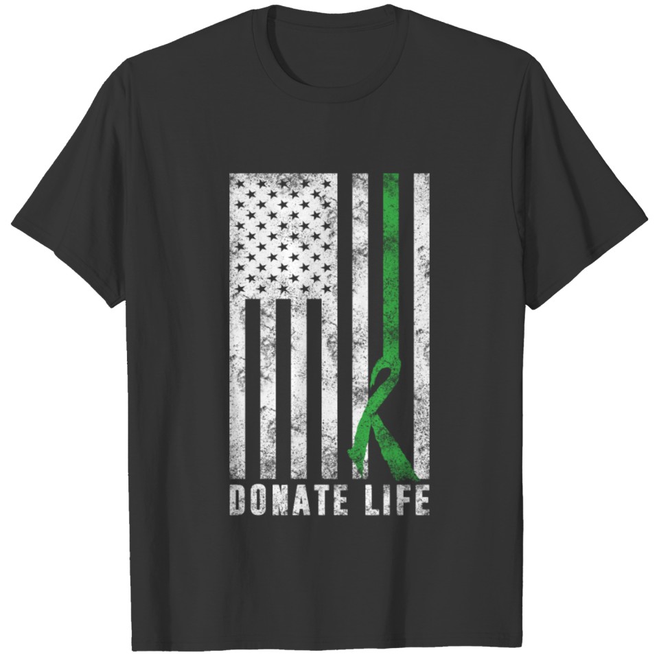 Donate Life USA American Flag Transplant Organ T-shirt