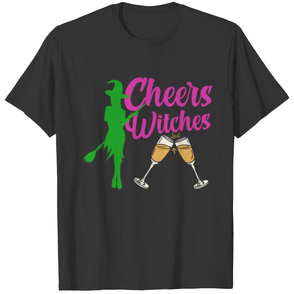 Halloween Cheers Witches Scary Costume Funny T-shirt