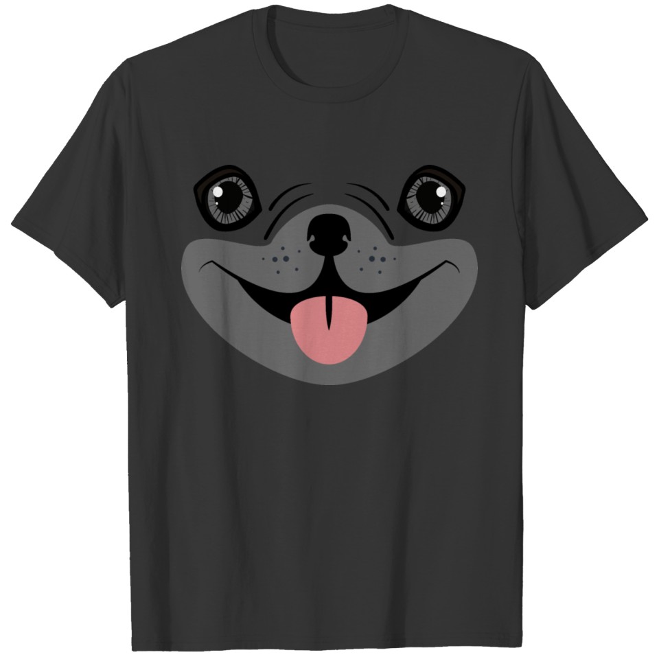 Funny Dog Face Pug Dog DIY halloween costume T Shirts