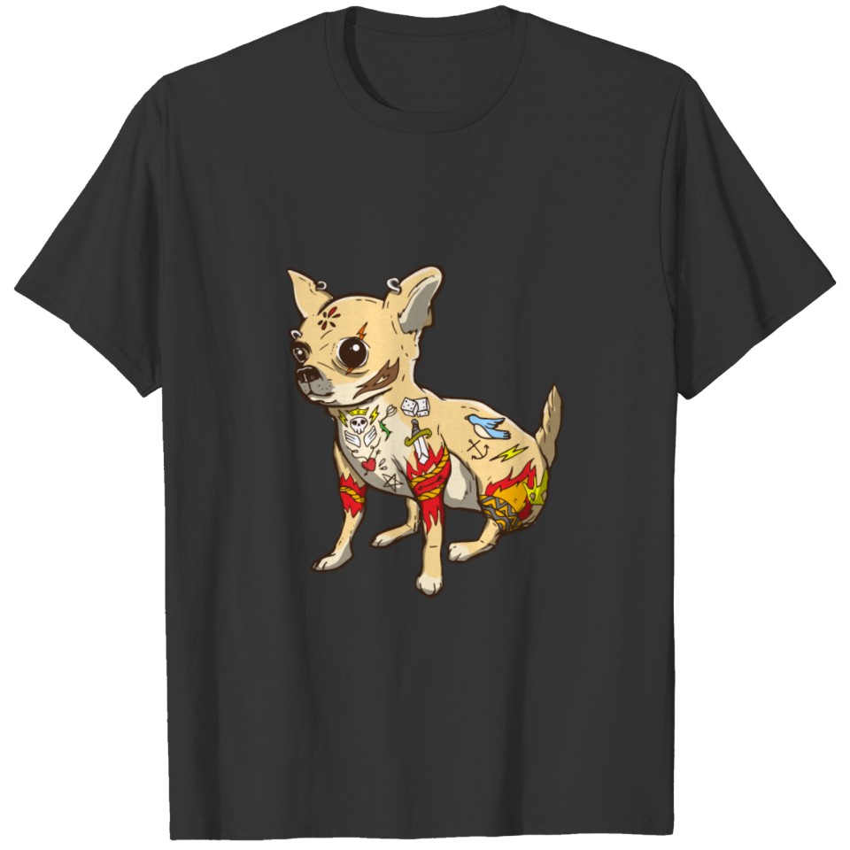 Inked Chihuahua Tattoo Funny Dog T Shirts