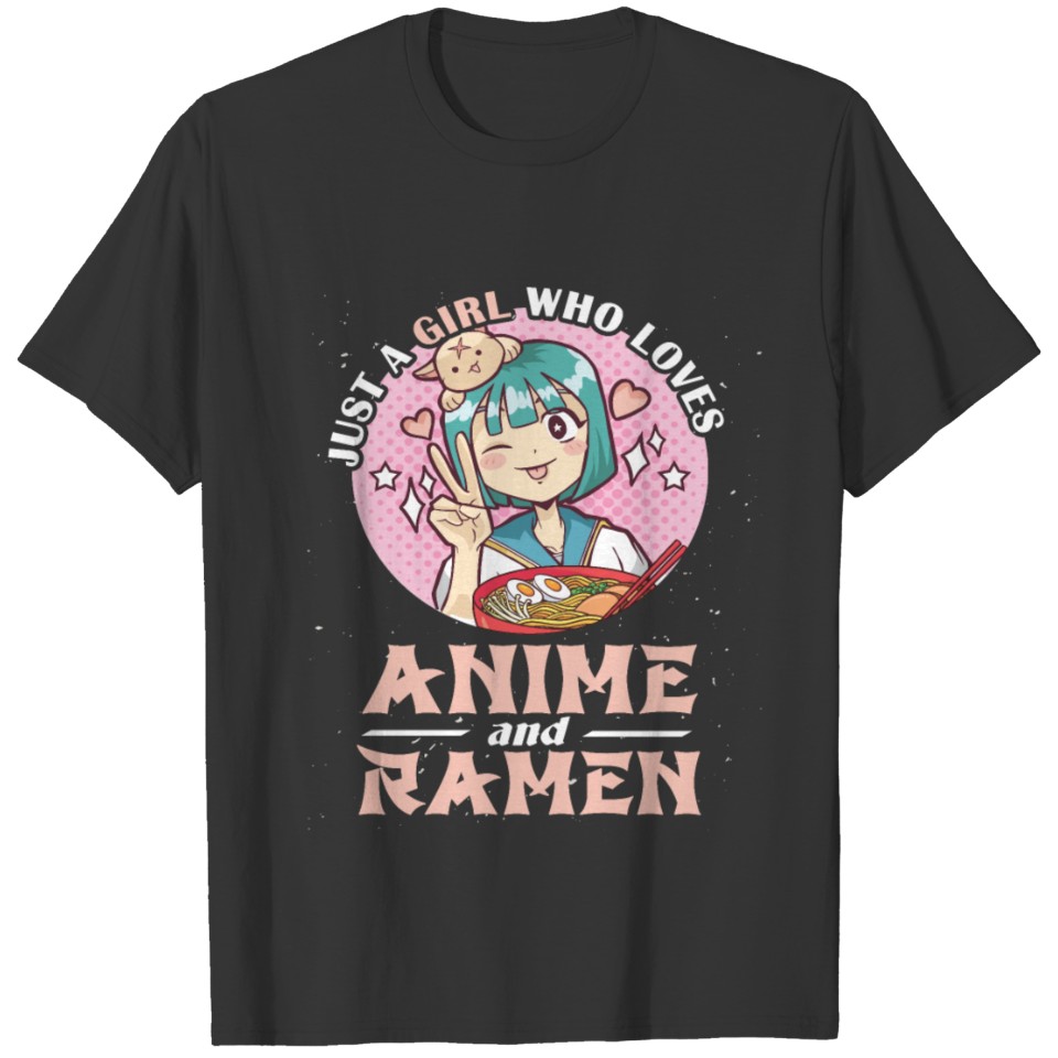Anime Girl Love Ramen Japan Food Manga T-shirt