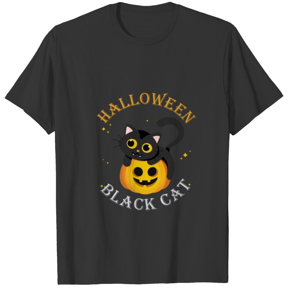 Halloween Black CAT T-shirt