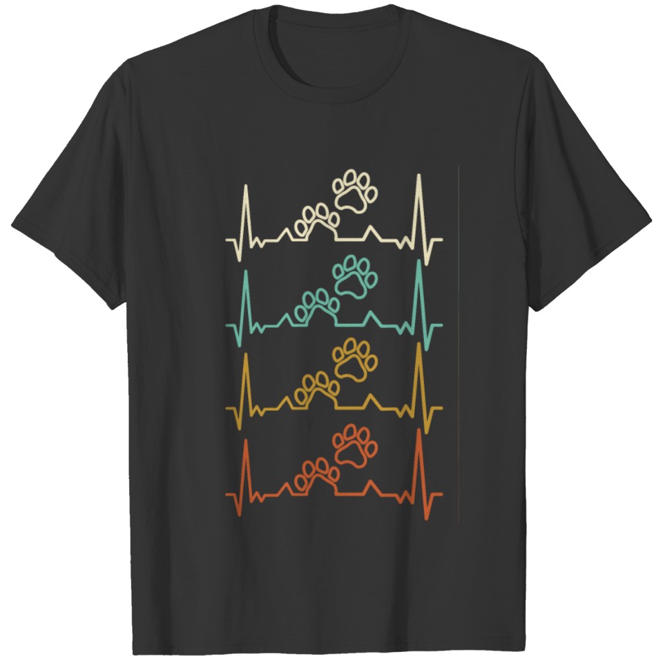dog dog paw heartbeat EKG pulse T Shirts