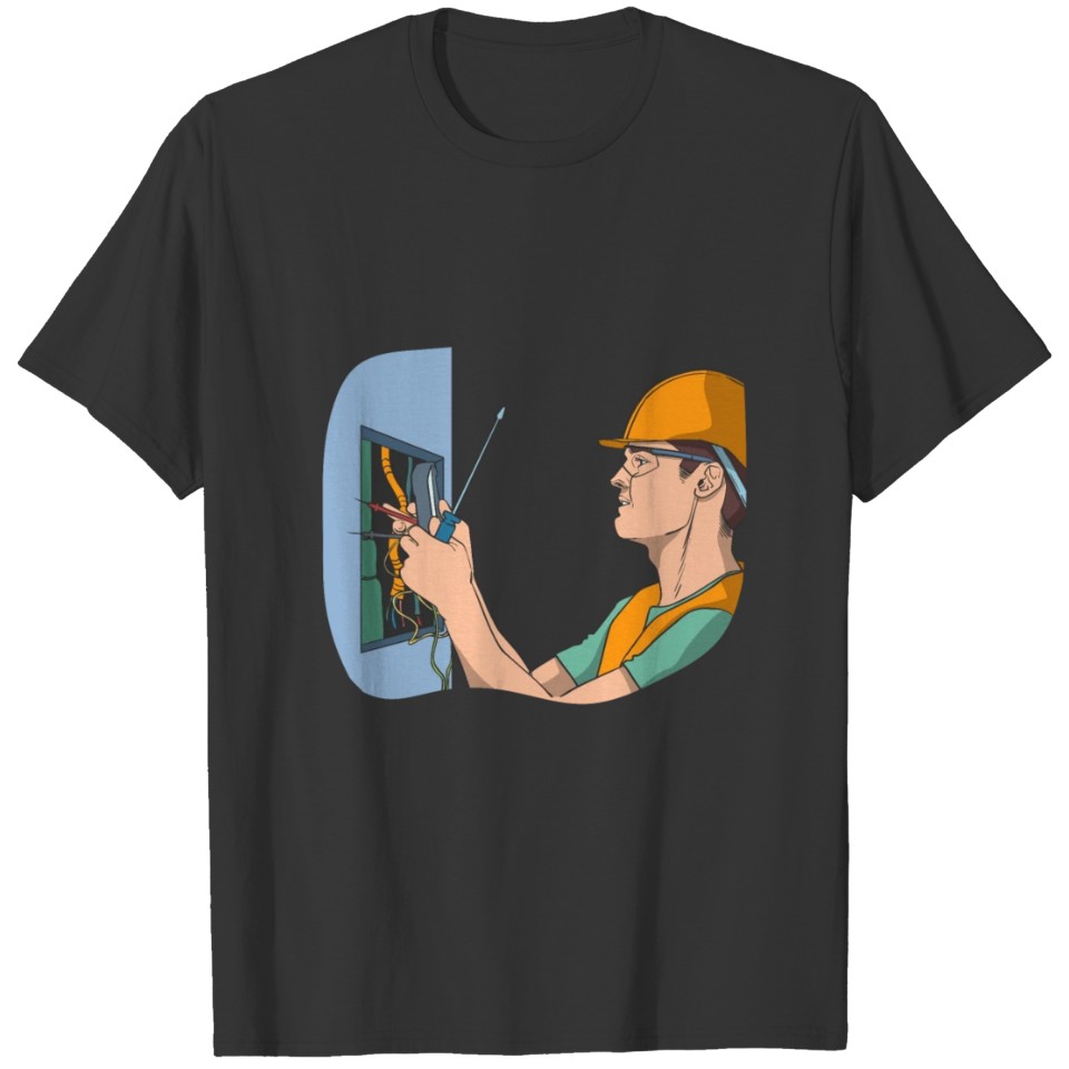 Electrician at the control cabinet T-shirt