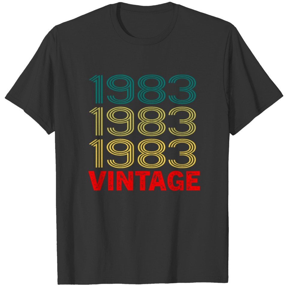 Retro Vintage 1983 37th Birthday Gift For Family T Shirts