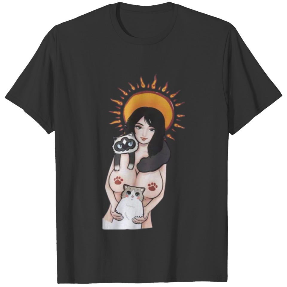 Cat girl with boobs kittens T-shirt