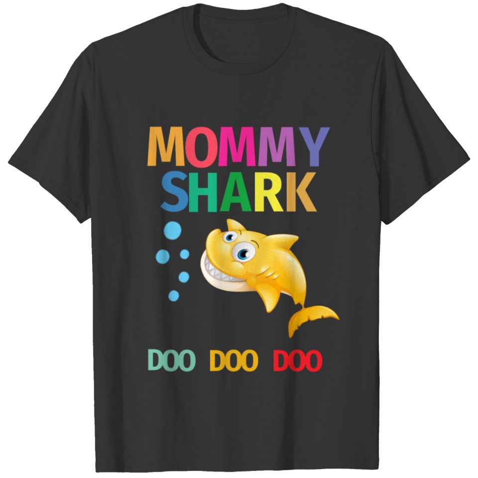 Cute Mommy Shark Doo Doo Doo Boy Girl Kids Vintage T Shirts