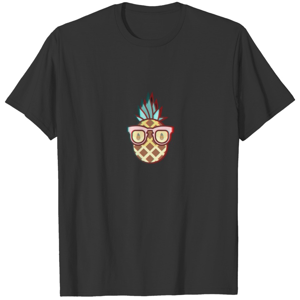 Funny pineapple with sunglasses summer sun T Shirts