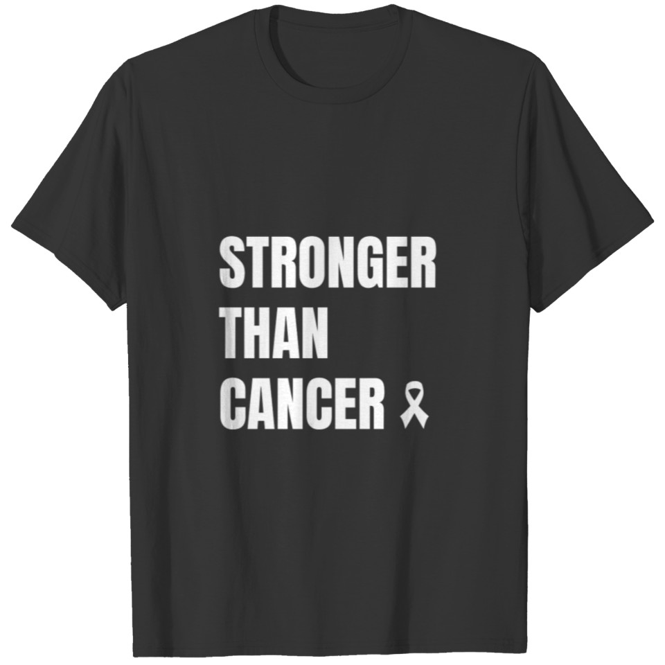 White Bold Cancer Advocacy and Cause T Shirts