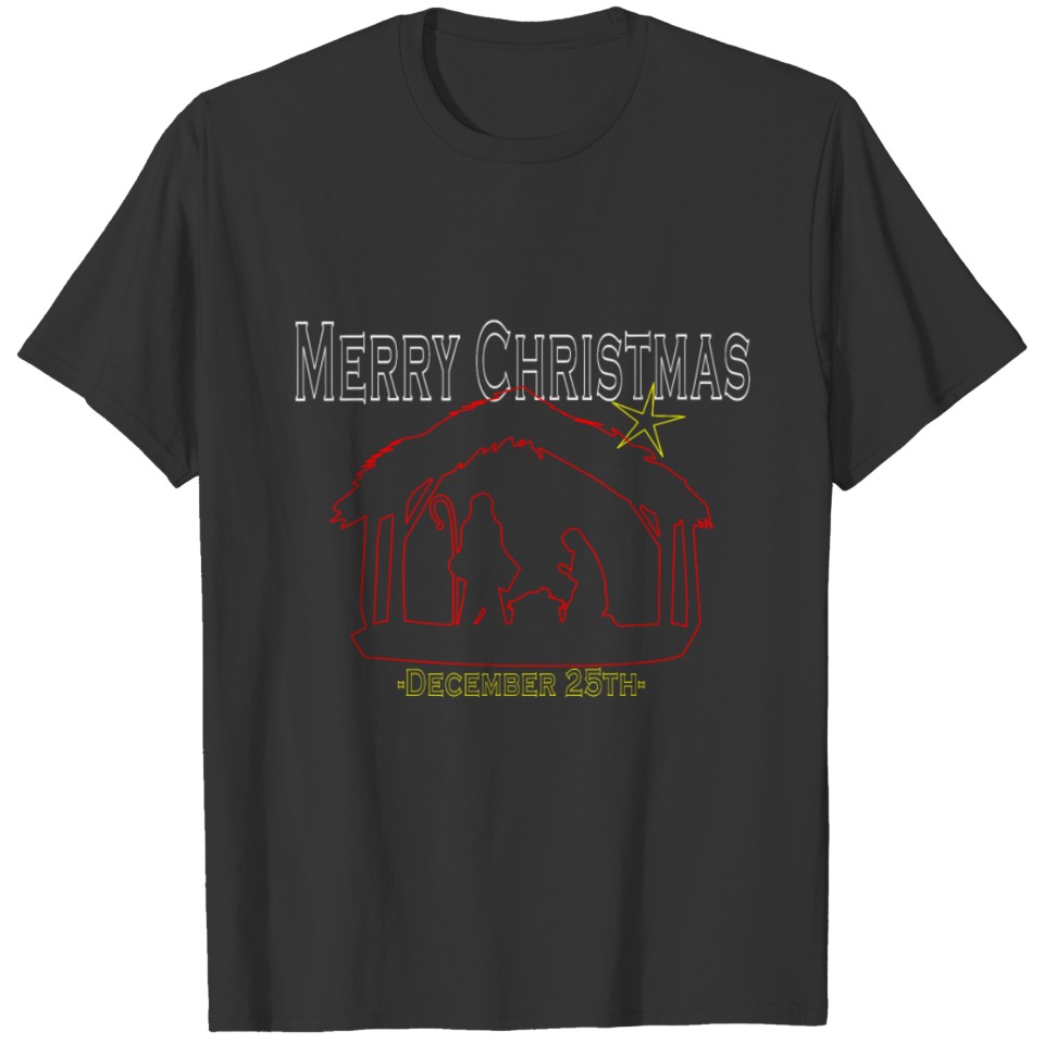 Birth of Christ, Christmas nativity scene in Beth T-shirt