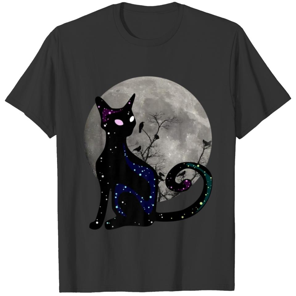 Halloween Cat Scary Black Cat Gothic Looking Hallo T-shirt