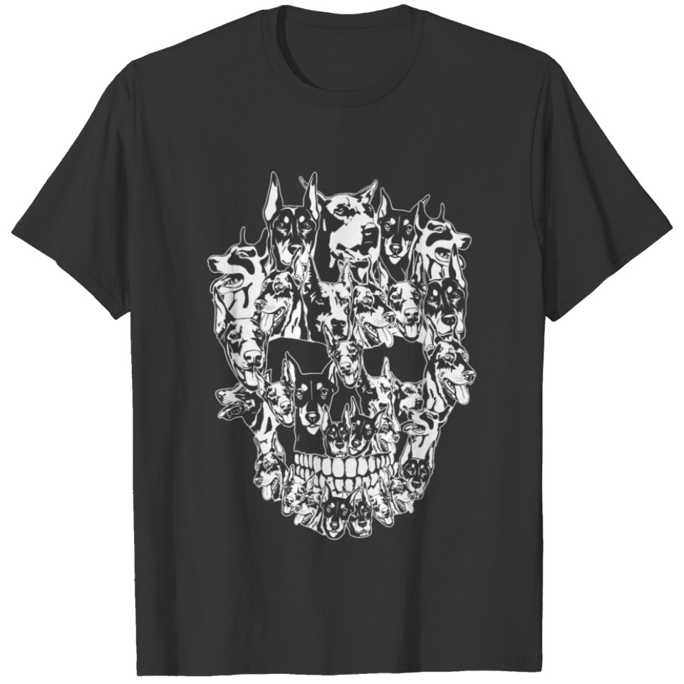 Doberman dog skull t best halloween costume T Shirts