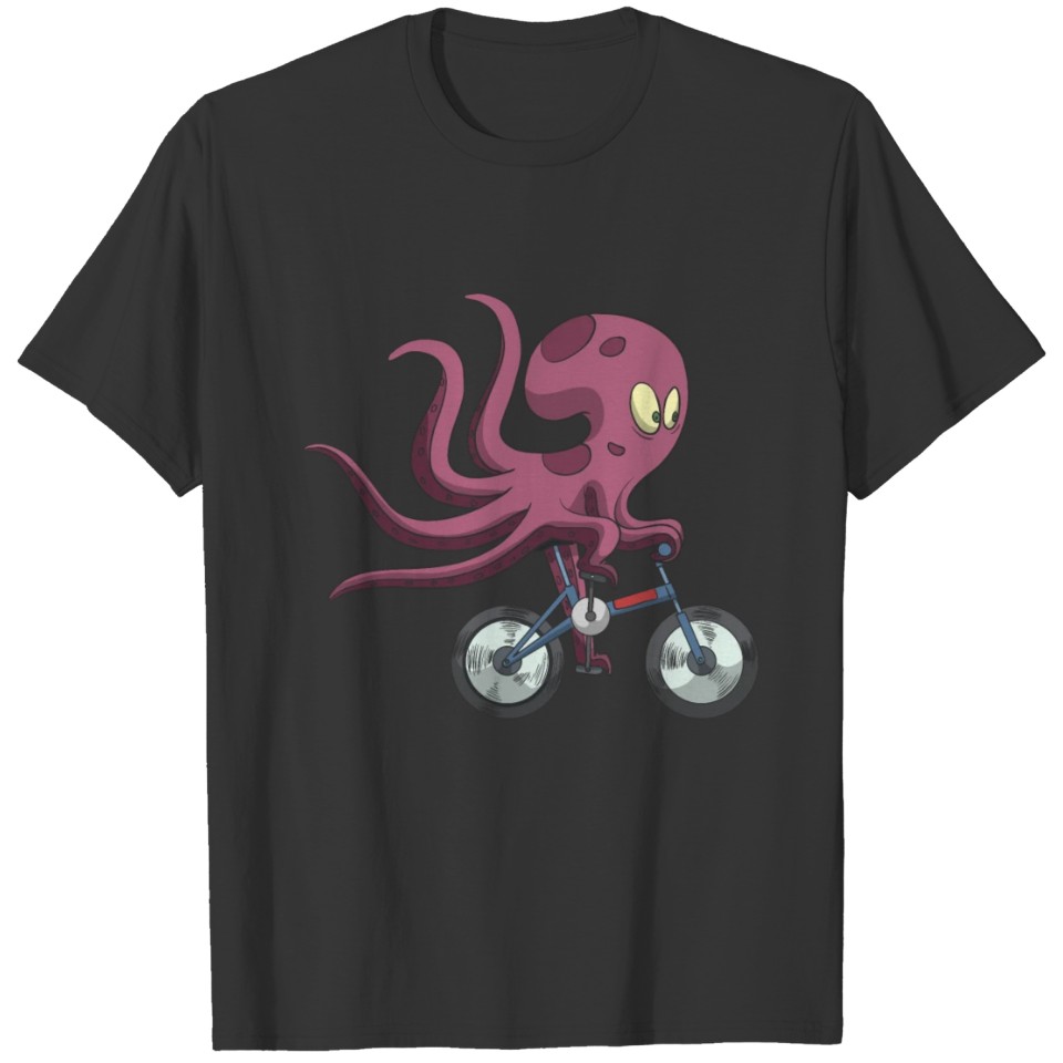 Bicycle cyclist octopus T-shirt