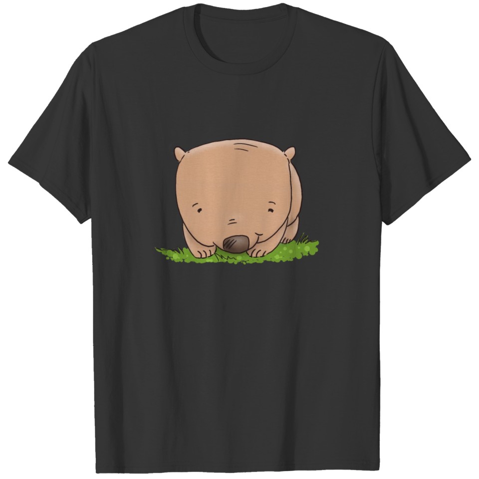 Cute baby wombat cartoon illustration T-shirt