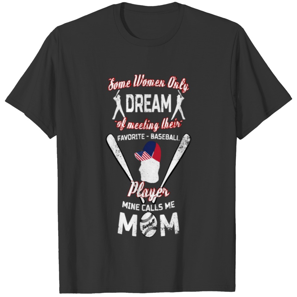 Baseball Player Mom Vintage Design T Shirts