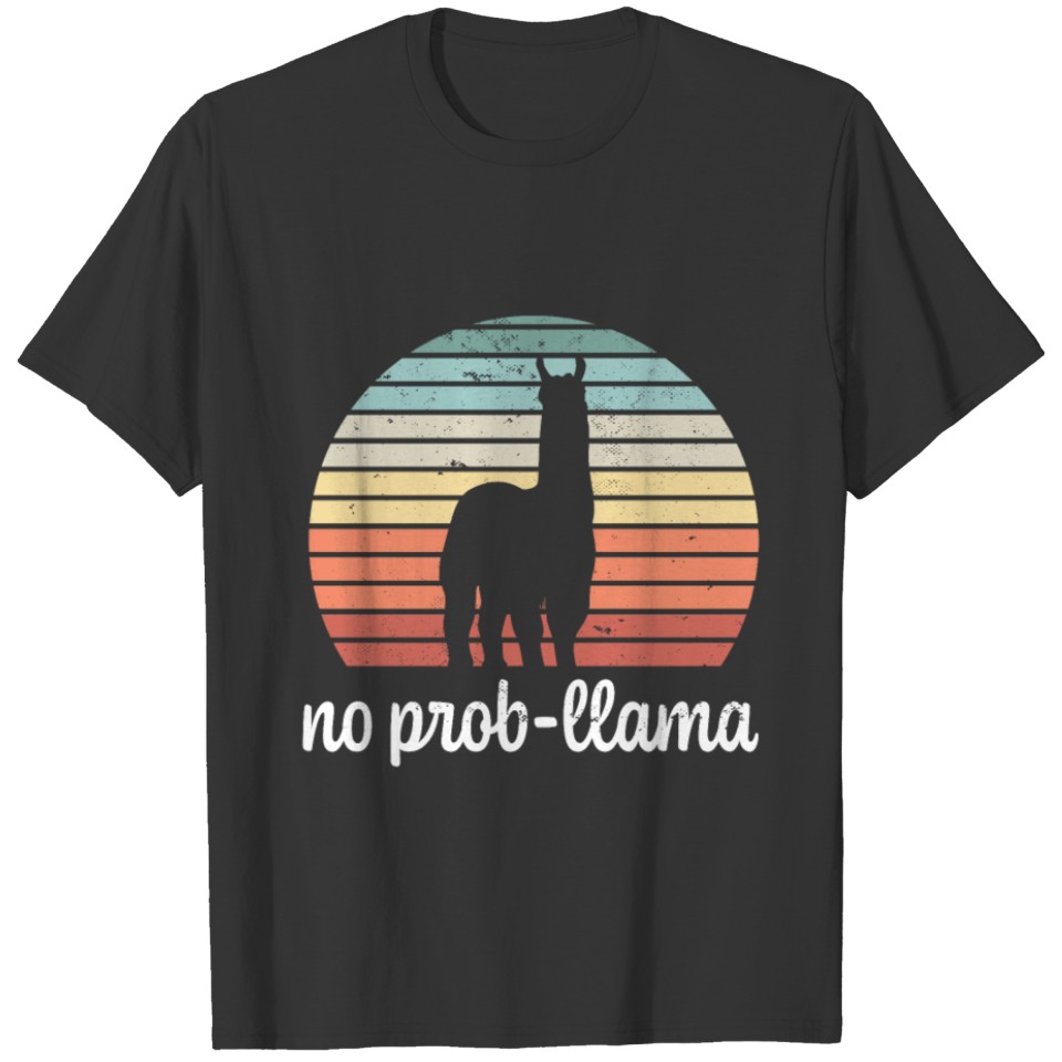 Funny Retro Llama Sunset Vintage Alpaca T Shirts