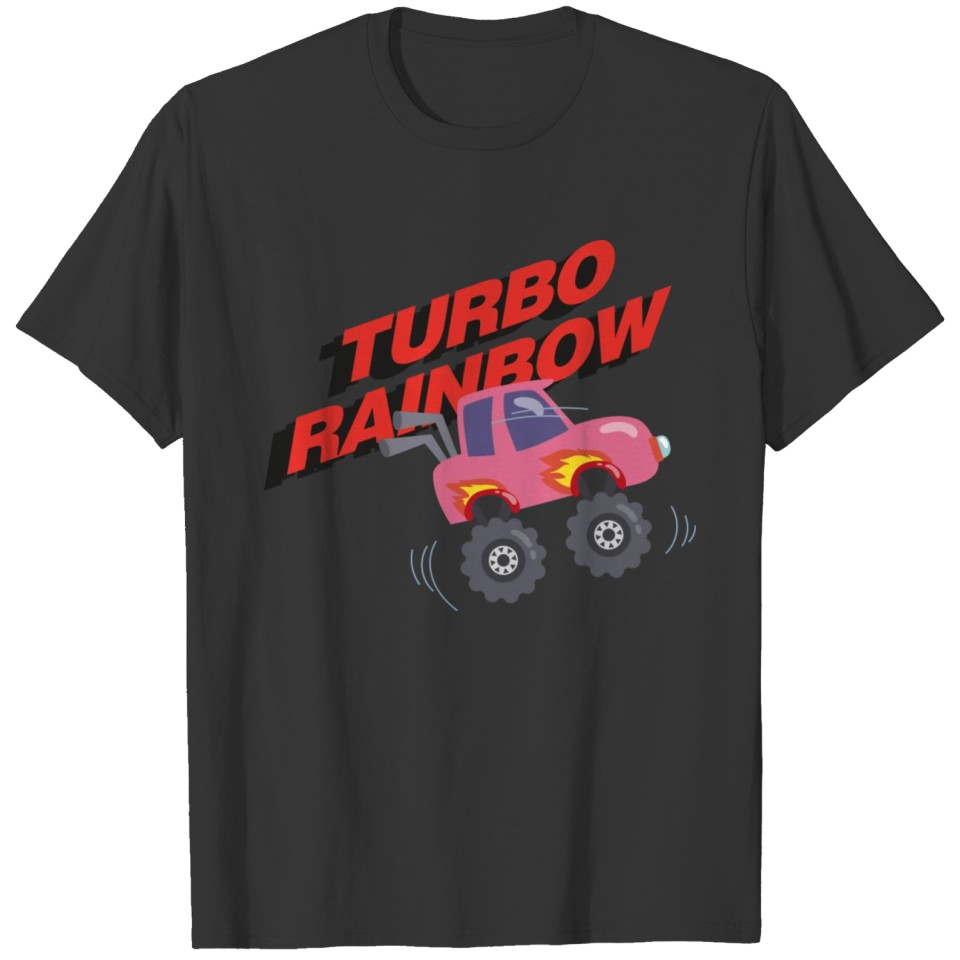Turbo rainbow funny cool car gift birthday T-shirt
