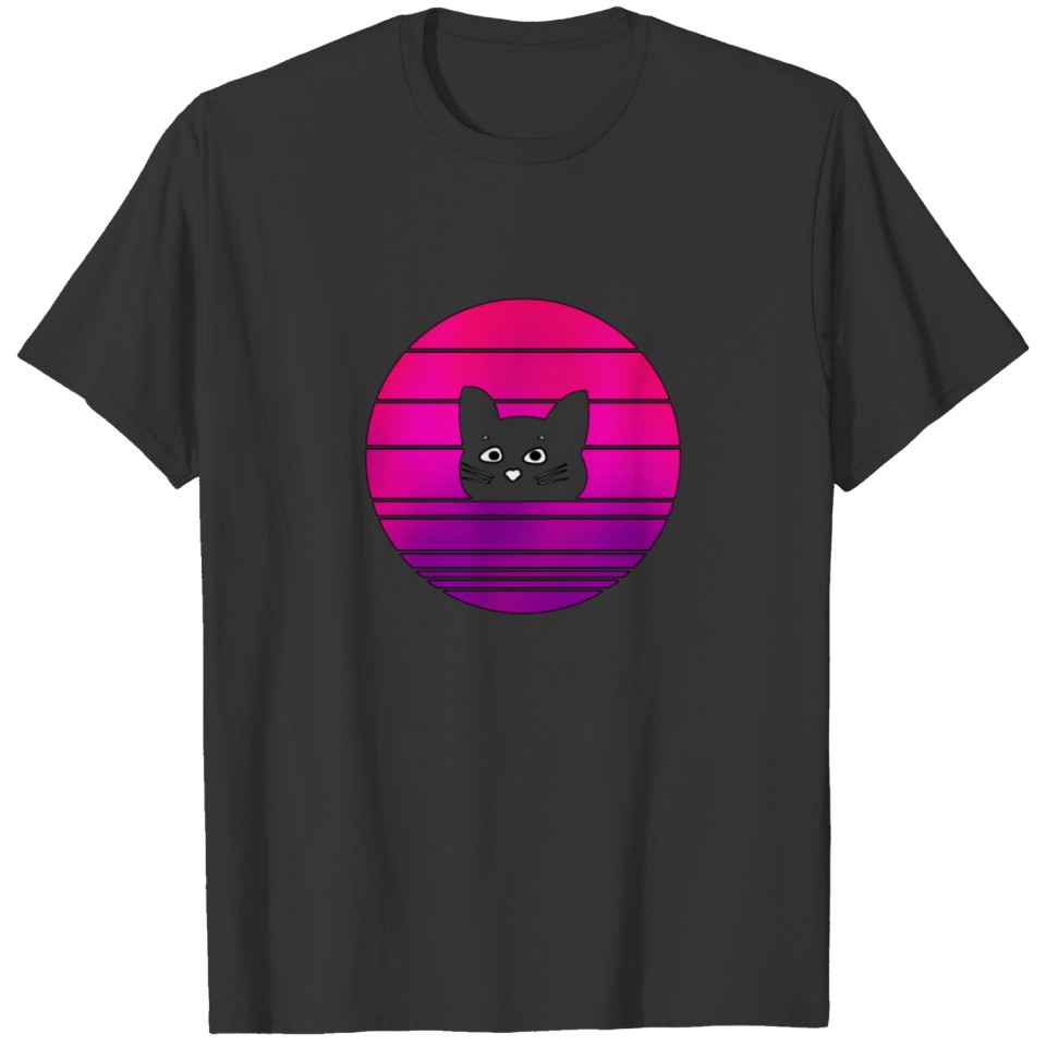 Cat Retro Style Vaporwave Gift T-shirt