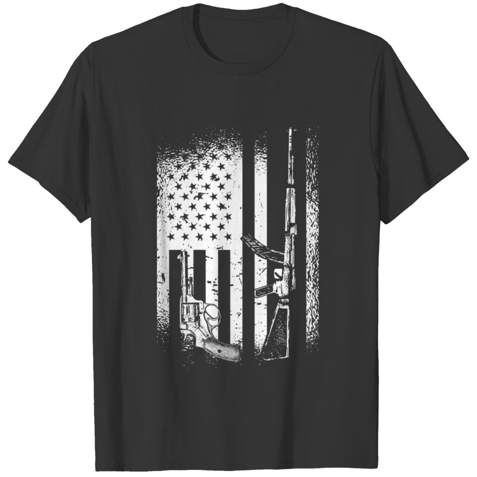 Gun With The American Flag Design for a Gun Owner T-shirt