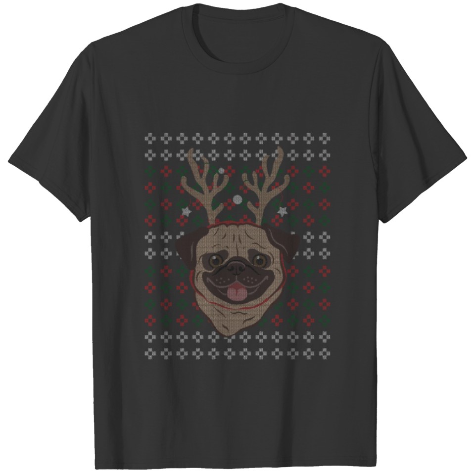 Merry Pugmas Funny Dogs Pug Ugly Christmas Sweater T-shirt