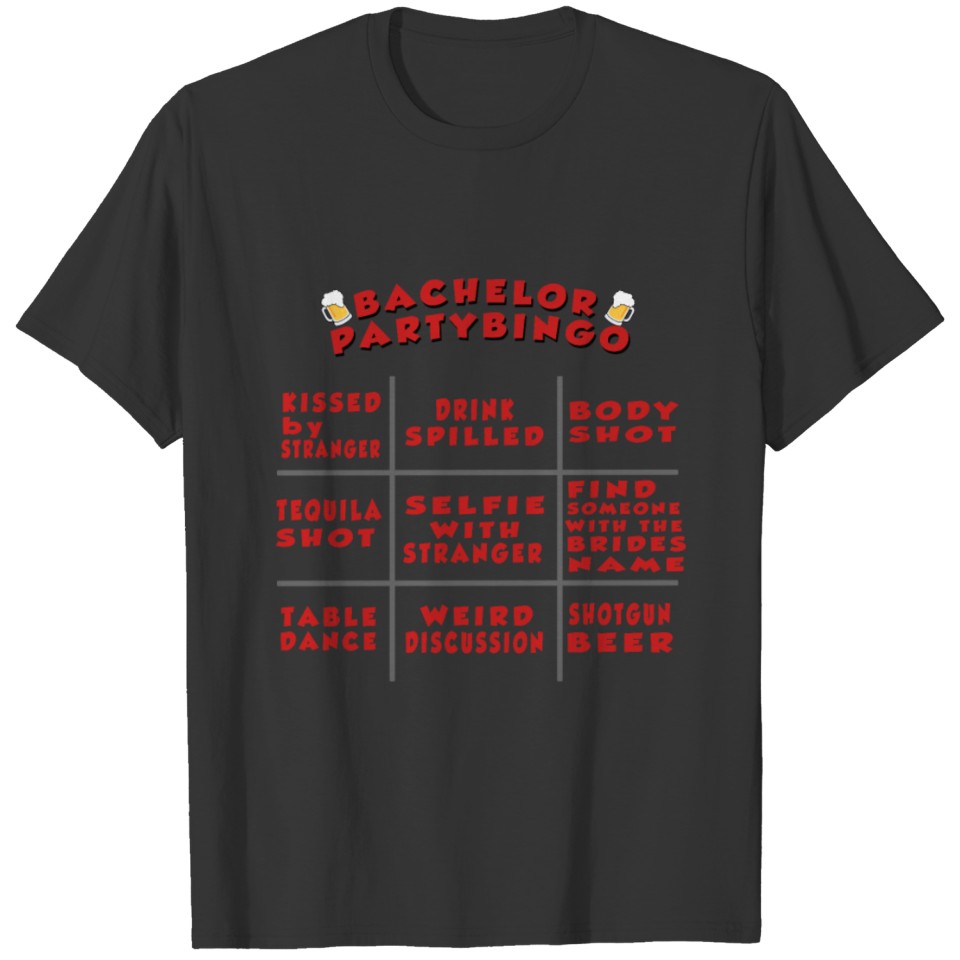 Bachelor party Bingoshirt drinking game gift T-shirt