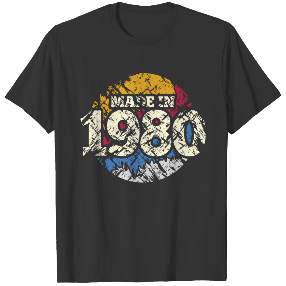 1980 Trendy Font Vintage Retro Usedlook Style T-shirt