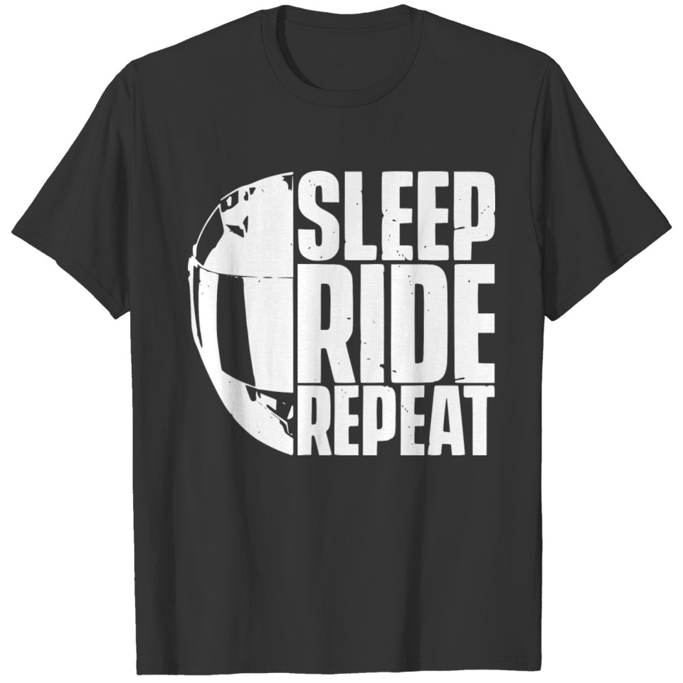 Sleep Ride Repeat Helmet Biker Gift T-shirt