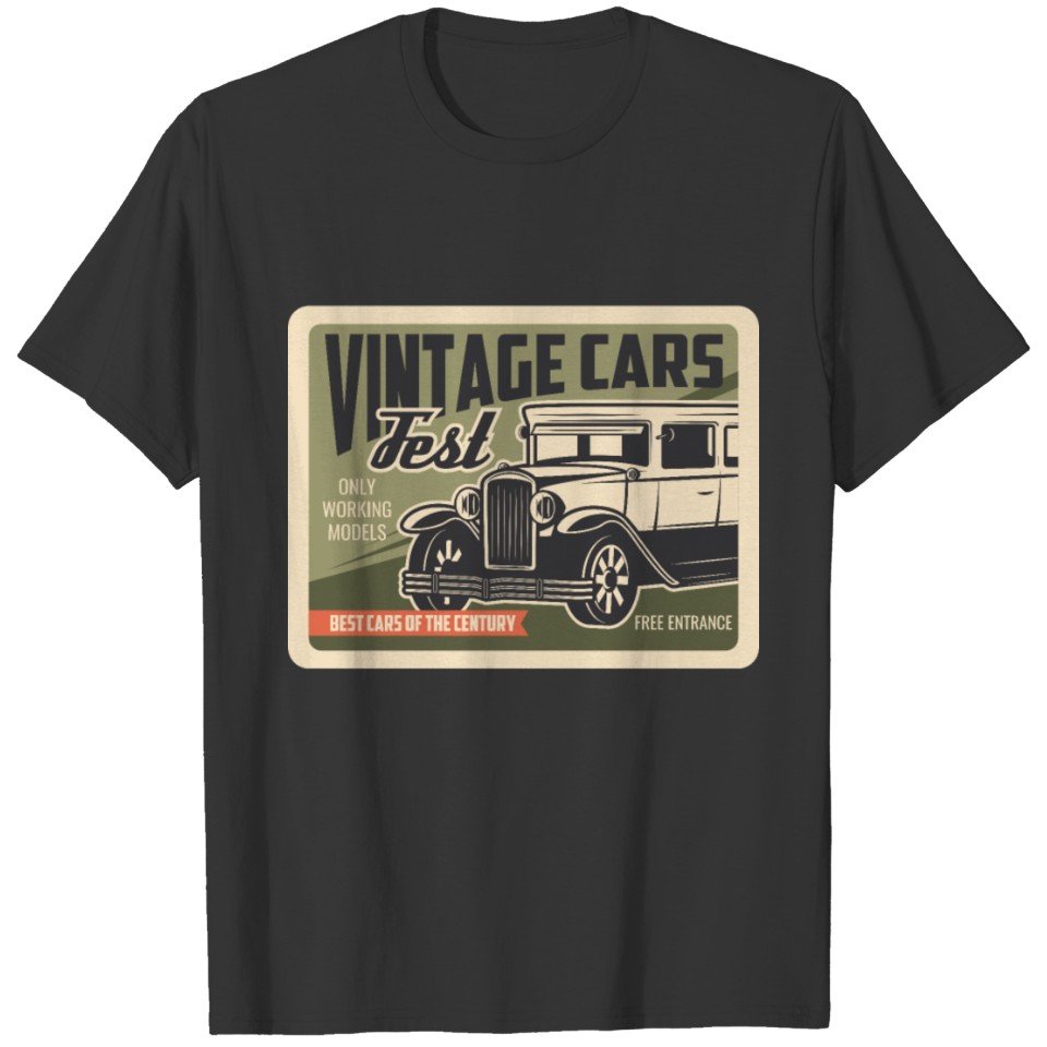 Vintage car fest city taxi poster auto service T-shirt