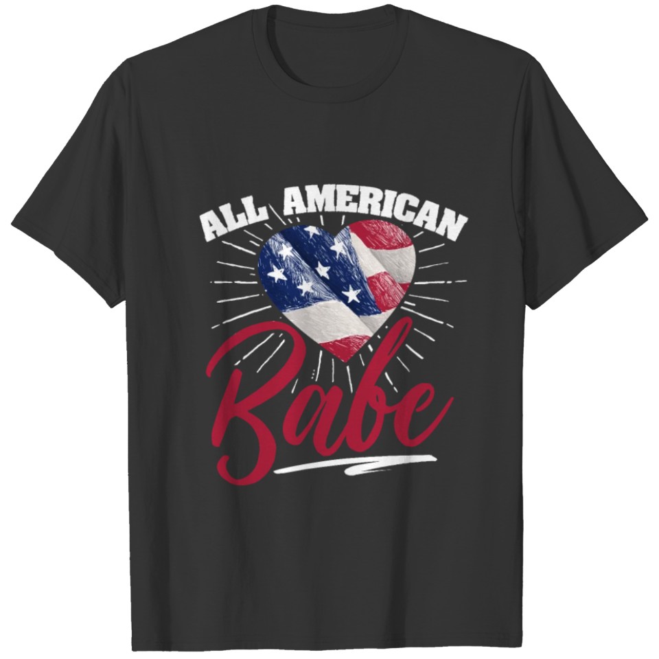 All American Babe Patriotic american flag T-shirt
