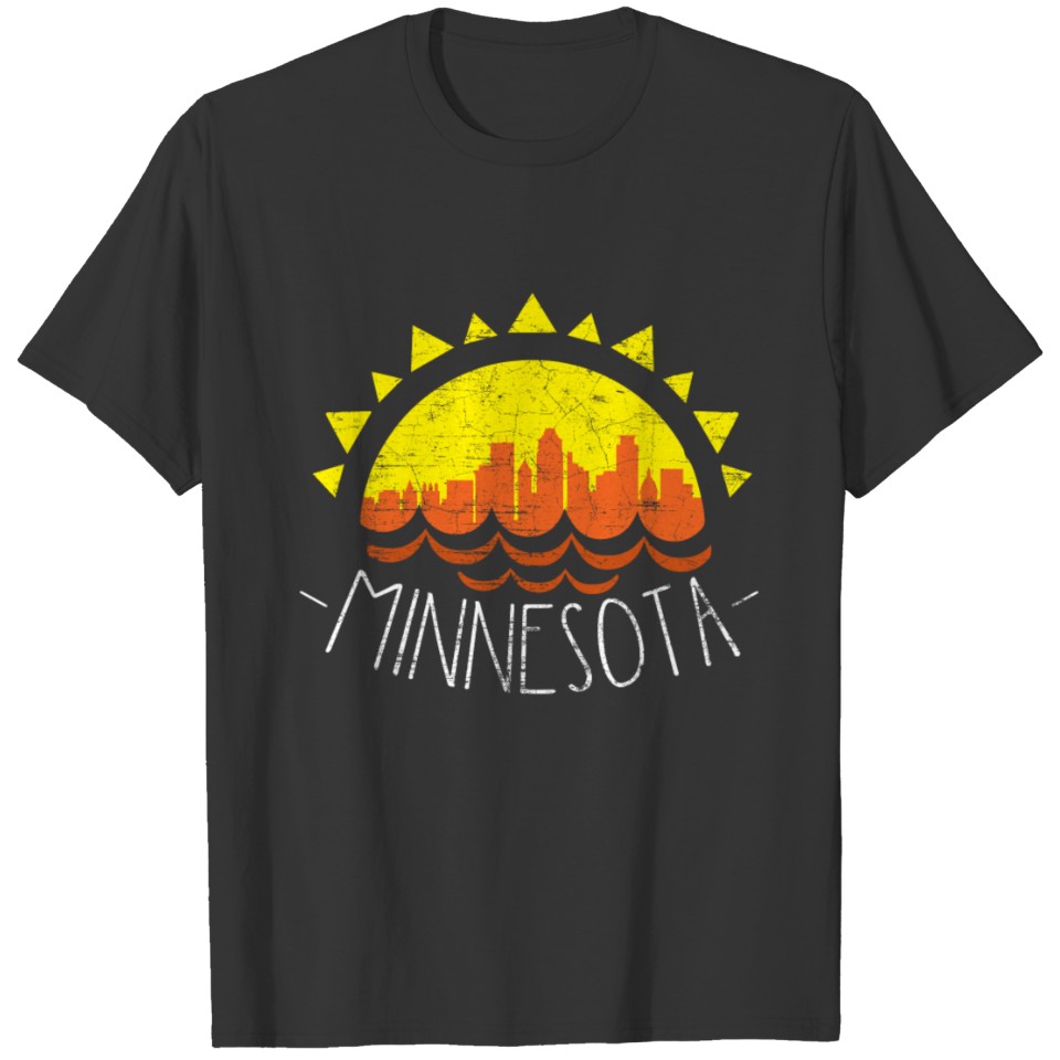 Minnesota Retro 70s 80s Sun Vintage Design Gifts T Shirts