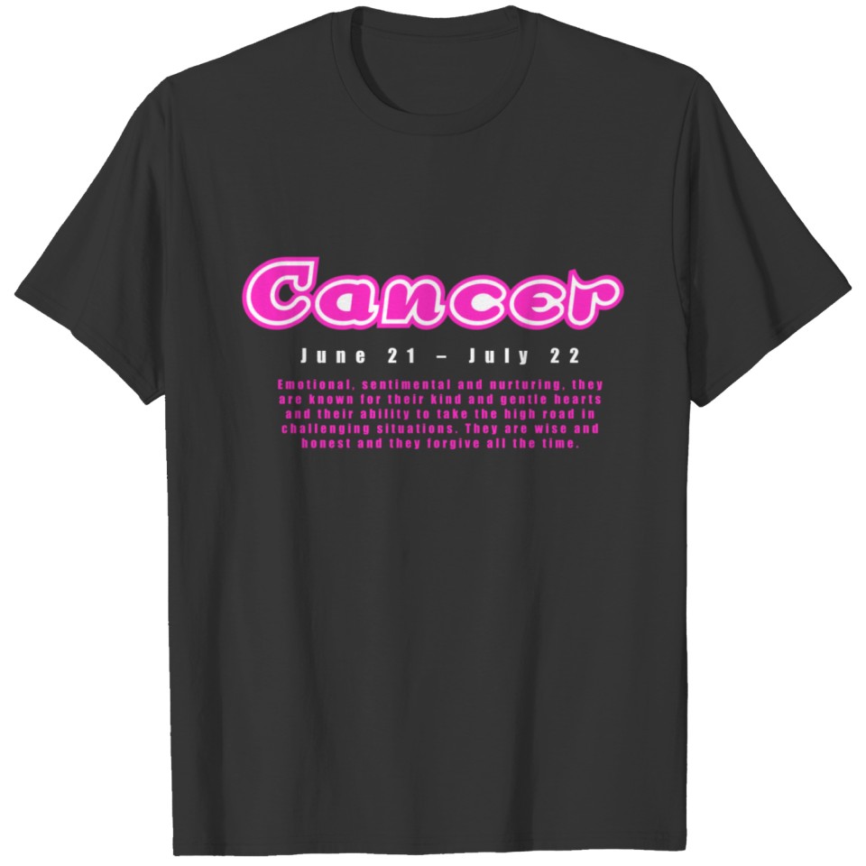 Cancer Zodiac Horoscope T-shirt