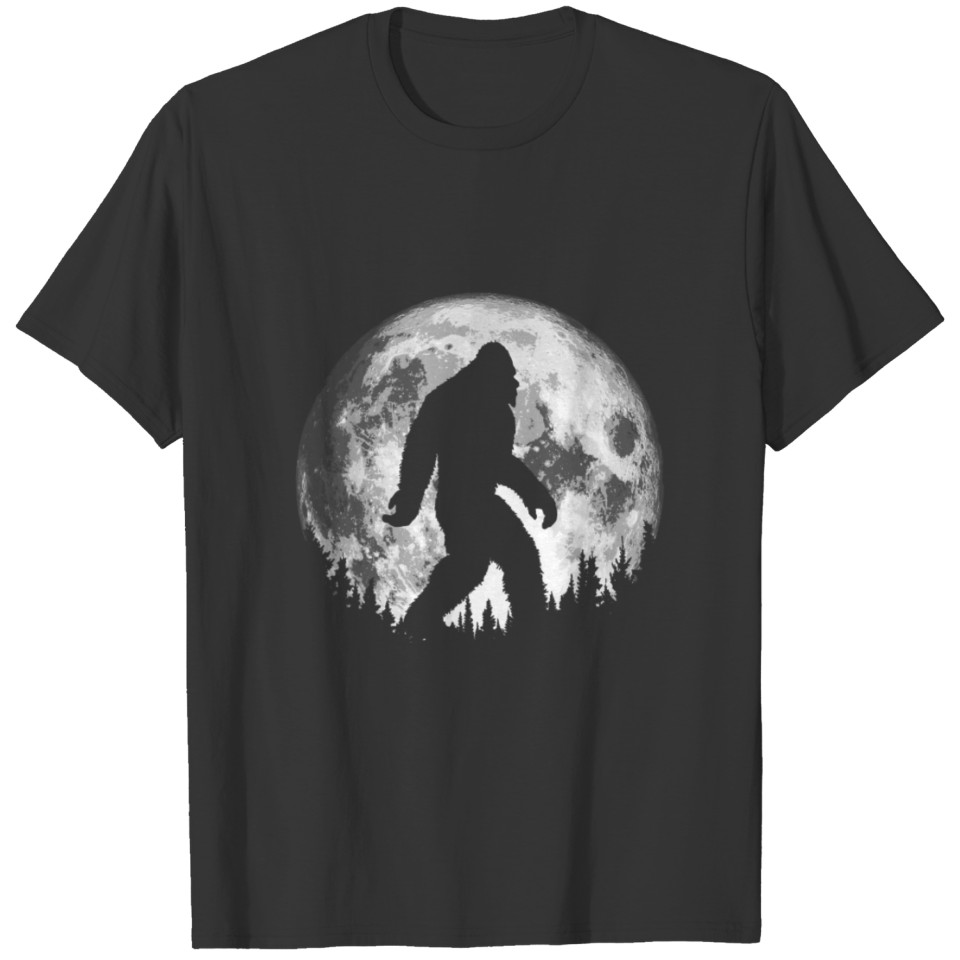 Bigfoot Night Stroll Cool Full Moon Amp Trees T-shirt