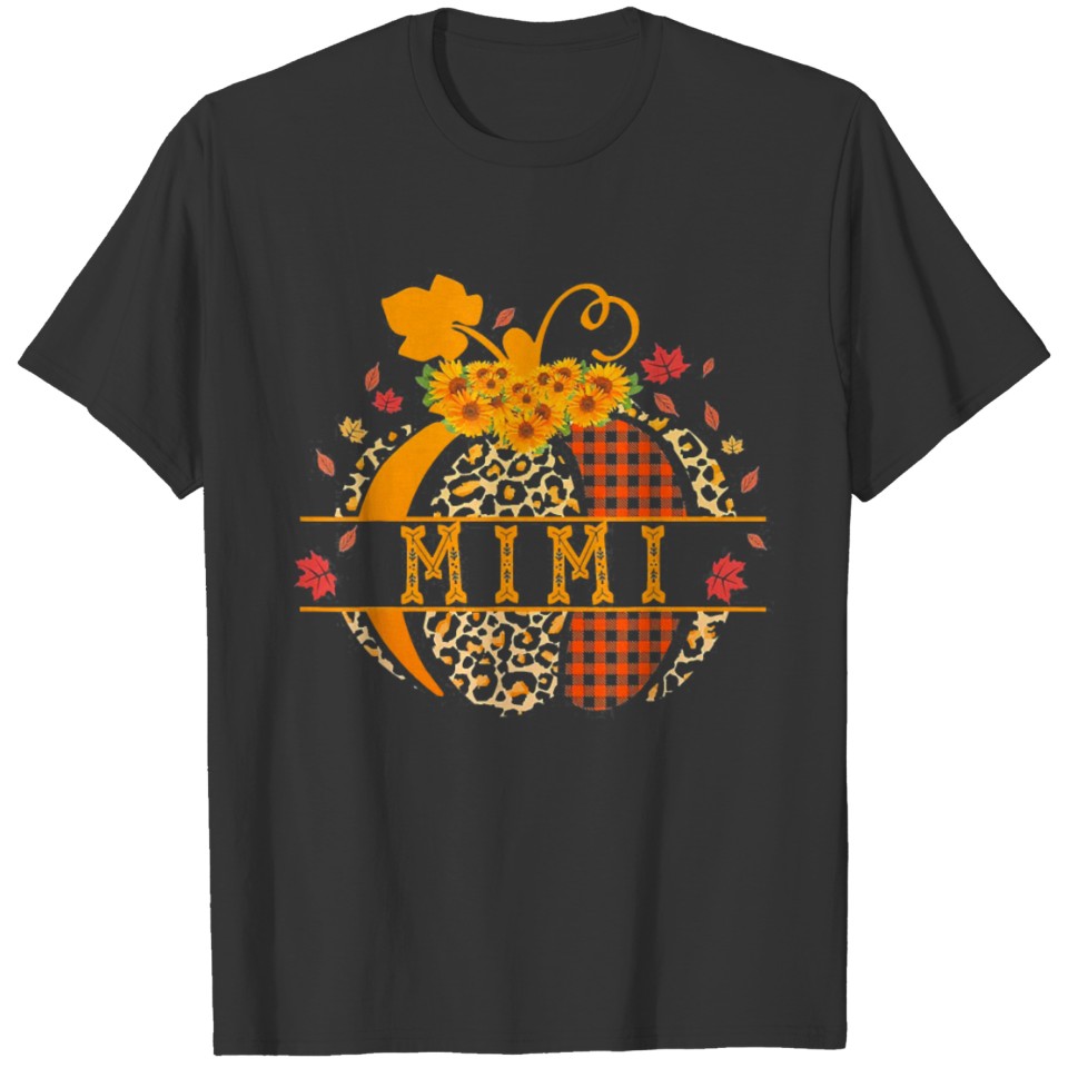 Mimi Pumpkin Leopard Print Sunflower Grandma T Shirts
