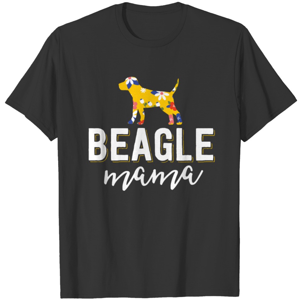 Floral Dog Mom Shirts For Women Owner Gift Beagle T-shirt