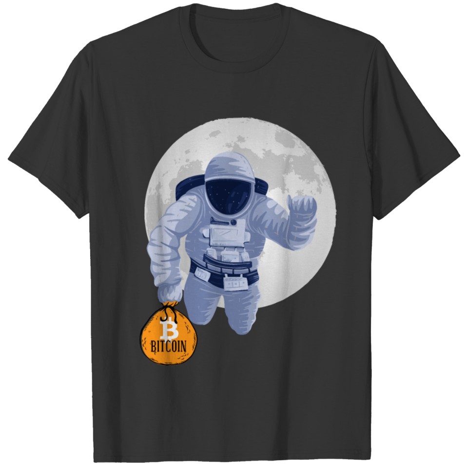 BTC | Bitcoin To The Moon Astronaut | HODL Crypto T-shirt