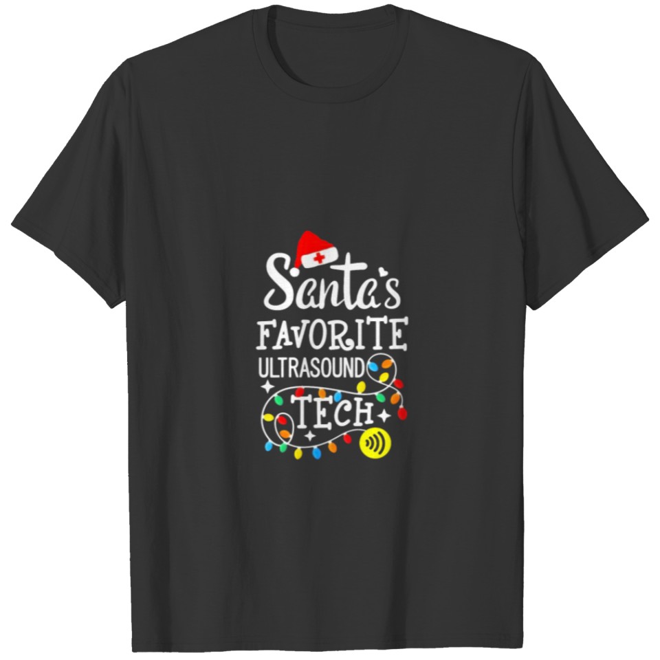 Womens Santas Favorite Ultrasound Technician T-shirt