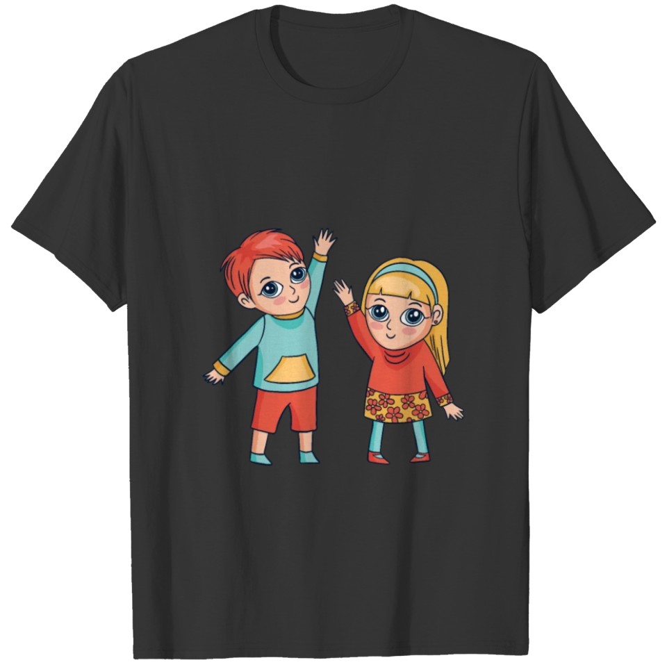 Cartoon Happy Kids boy and girl T-shirt