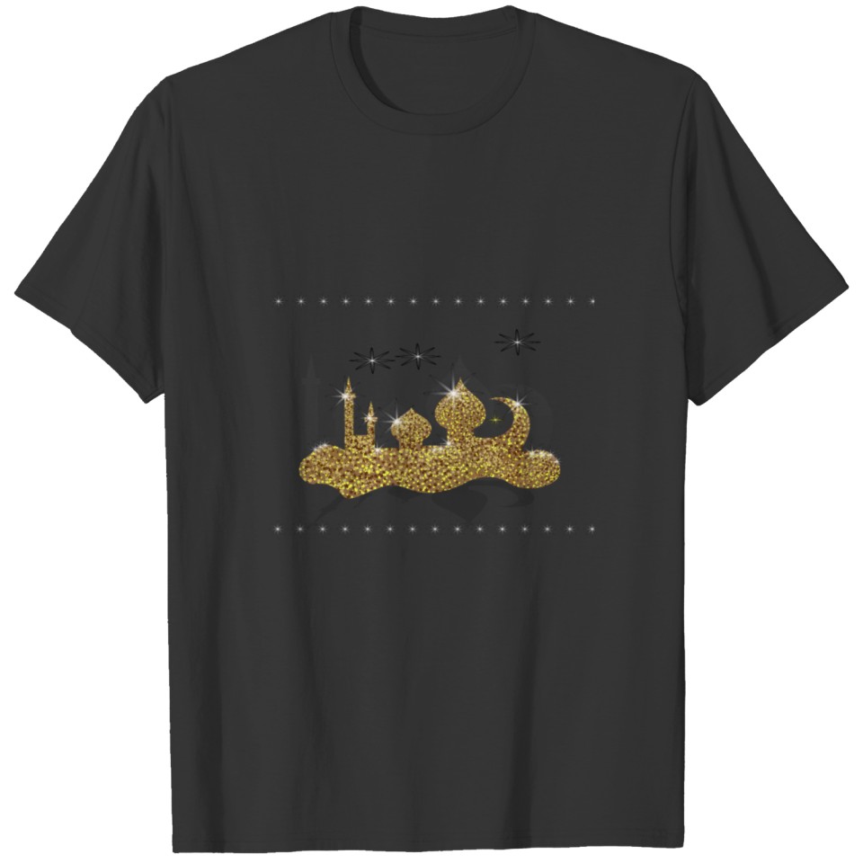 Oriental city gold style with sparkles T-shirt
