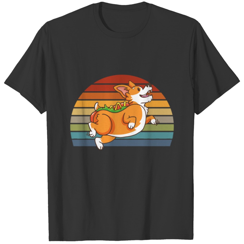 Vintage Corgi Hot Dog Lover T Shirts