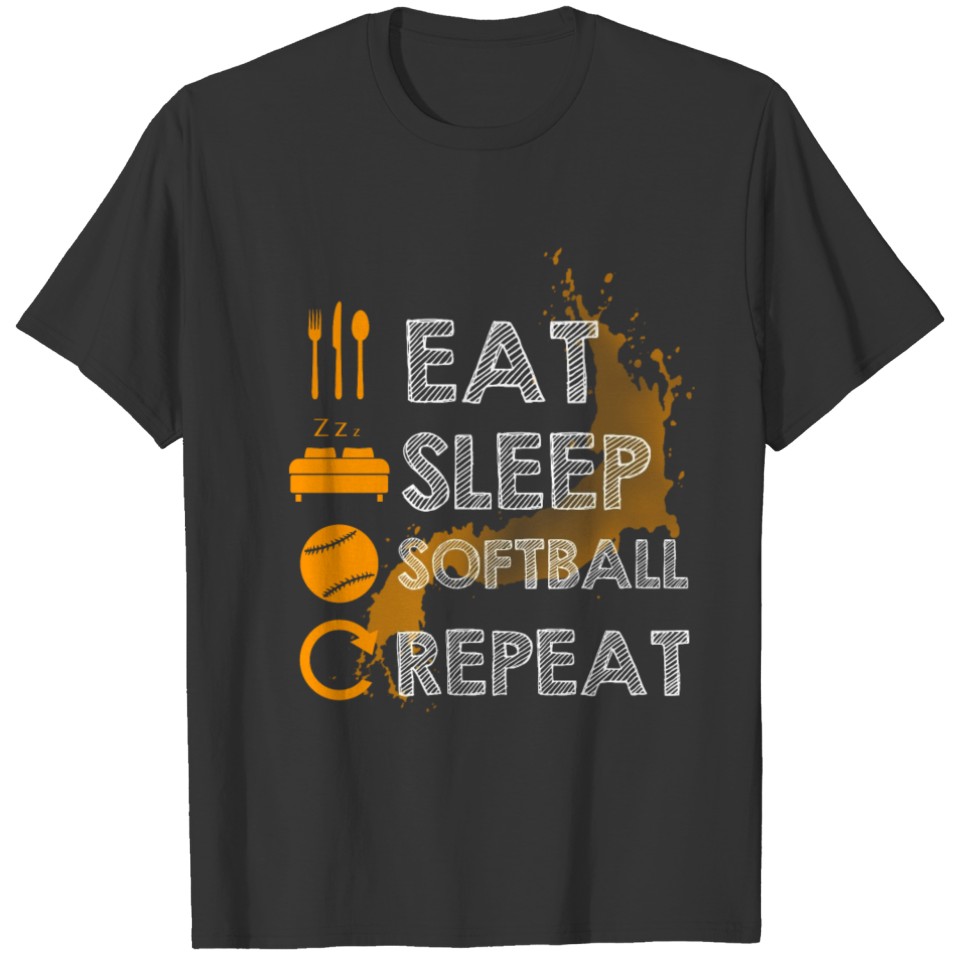 EAT SLEEP SOFTBALL REPEAT T-shirt
