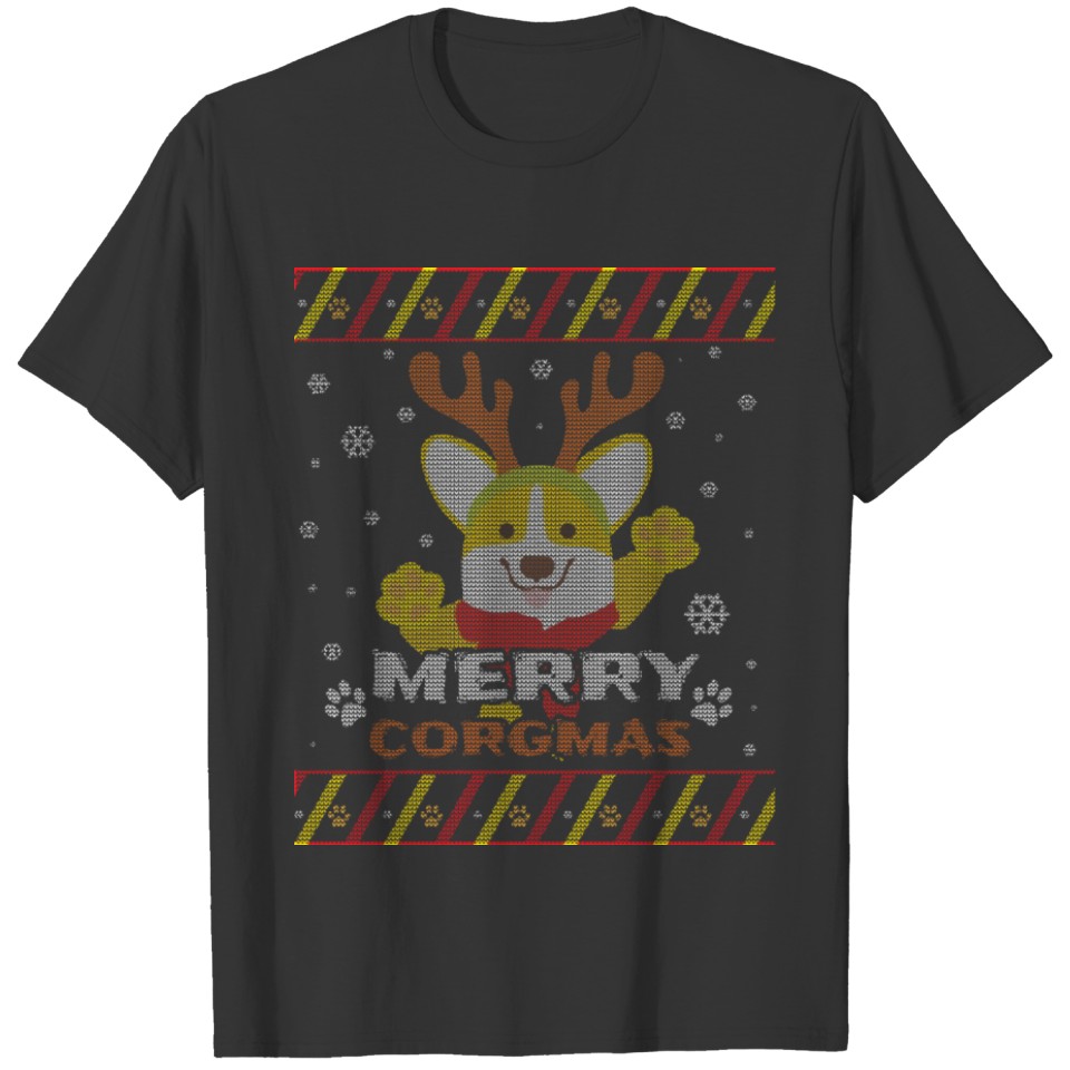 Merry Corgmas Corgi Ugly Christmas Sweater T-shirt