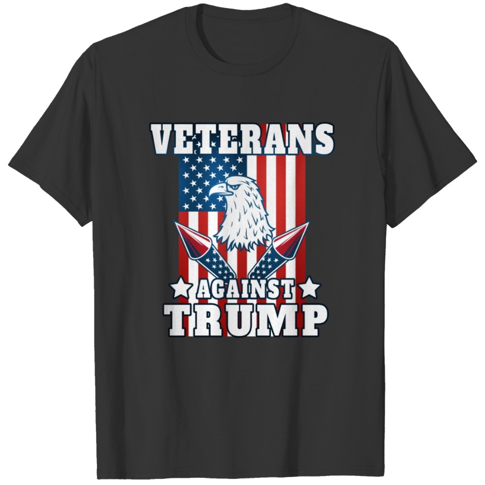 Veterans against Trump eagle usa military T Shirts