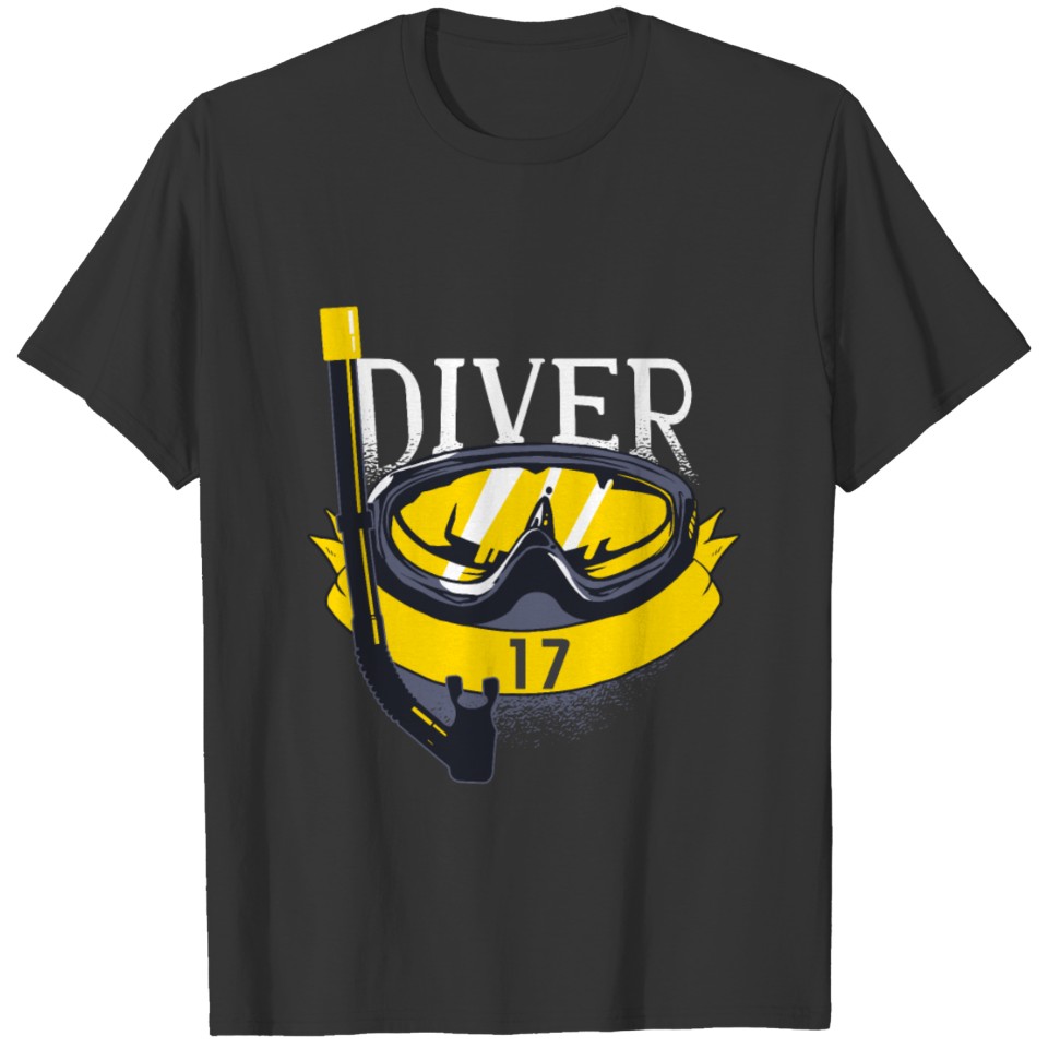 17th Birthday Scuba Diving 17 Years Diver Gift T-shirt
