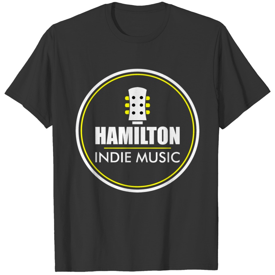Hamilton Indie Music-White-Yellow-Round - Logo T Shirts